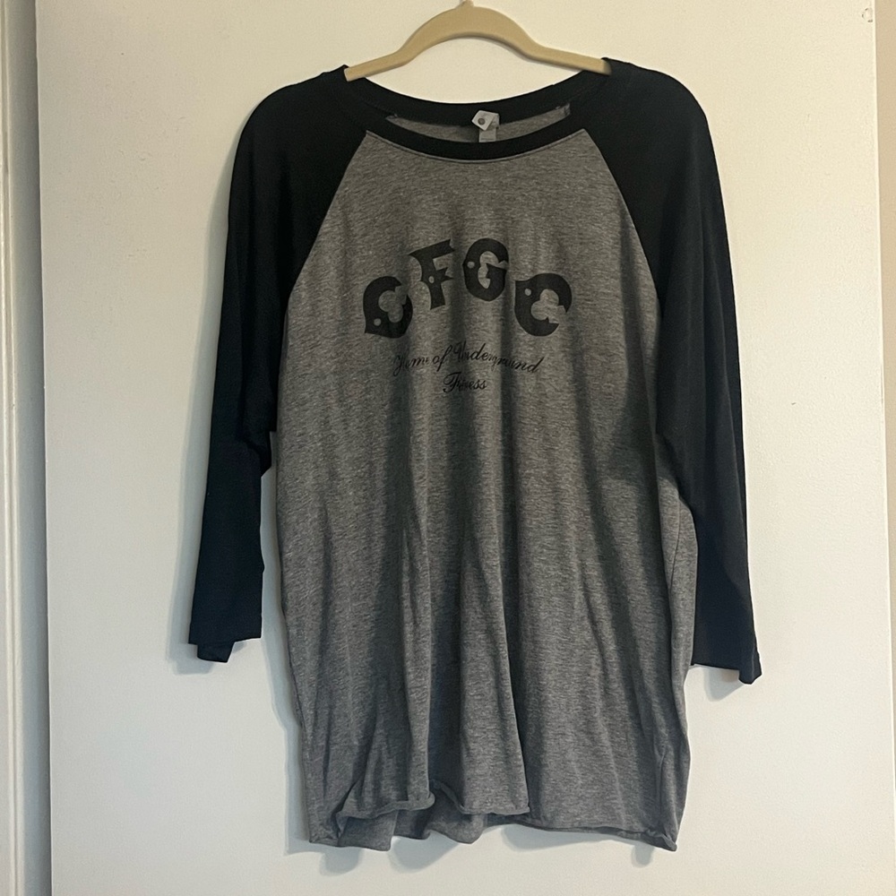 Gray and Black Raglan Sleeve Men's Shirt